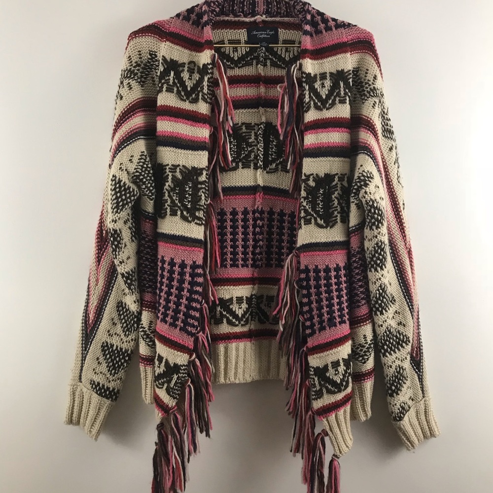 American Eagle | womens cardigan fringe southwest